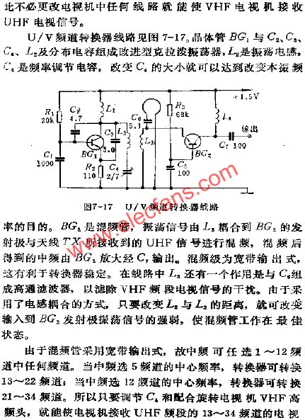 U/V頻道轉(zhuǎn)換器電路  hljzzgx.com