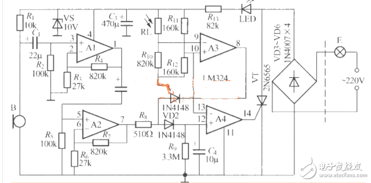 聲光控制電路圖大全（聲光控節(jié)能燈/延時(shí)節(jié)電燈/聲光控樓梯延遲開關(guān)電路）